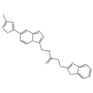 2-(benzo[d]thiazol-2-ylthio)-N-((7-(3-methyl-1,2,4-oxadiazol-5-yl)-[1,2,4]triazolo[4,3-a]pyridin-3-yl)methyl)acetamide Structure