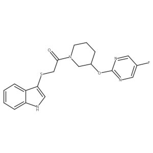 2-((1H-indol-3-yl)thio)-1-(3-((5-fluoropyrimidin-2-yl)oxy)piperidin-1-yl)ethanone结构式