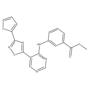 Methyl 3-((5-(3-(thiophen-2-yl)-1,2,4-oxadiazol-5-yl)pyrimidin-4-yl)amino)benzoate Structure
