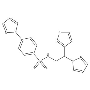 N-(2-(1H-pyrazol-1-yl)-2-(thiophen-3-yl)ethyl)-4-(1H-pyrazol-1-yl)benzenesulfonamide Structure