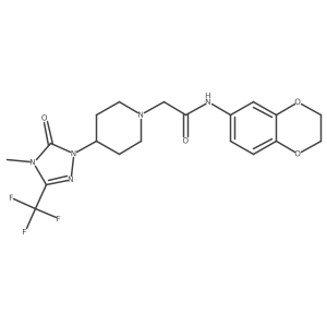 N-(2,3-dihydrobenzo[b][1,4]dioxin-6-yl)-2-(4-(4-methyl-5-oxo-3-(trifluoromethyl)-4,5-dihydro-1H-1,2,4-triazol-1-yl)piperidin-1-yl)acetamide Structure
