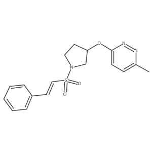 (E)-3-methyl-6-((1-(styrylsulfonyl)pyrrolidin-3-yl)oxy)pyridazine结构式