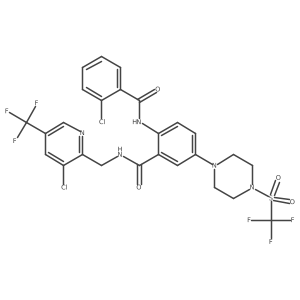 N-{[3-chloro-5-(trifluoromethyl)pyridin-2-yl]methyl}-2-(2-chlorobenzamido)-5-(4-trifluoromethanesulfonylpiperazin-1-yl)benzamide Structure