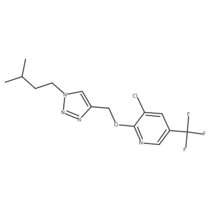 3-chloro-2-{[1-(3-methylbutyl)-1H-1,2,3-triazol-4-yl]methoxy}-5-(trifluoromethyl)pyridine Structure
