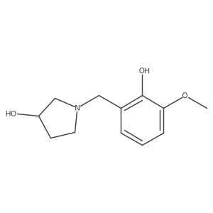 1-(2-Hydroxy-3-methoxybenzyl)pyrrolidin-3-ol结构式