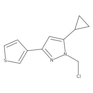 1-(chloromethyl)-5-cyclopropyl-3-(thiophen-3-yl)-1H-pyrazole Structure