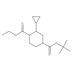 1-(1,1-Dimethylethyl) 4-ethyl 3-cyclopropyl-1,4-piperidinedicarboxylate结构式