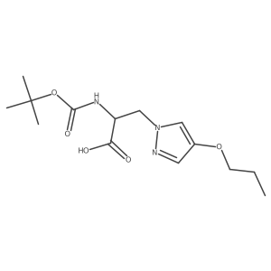 2-{[(tert-butoxy)carbonyl]amino}-3-(4-propoxy-1H-pyrazol-1-yl)propanoic acid Structure