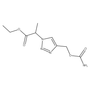 ethyl 2-{4-[(carbamoyloxy)methyl]-1H-1,2,3-triazol-1-yl}propanoate结构式