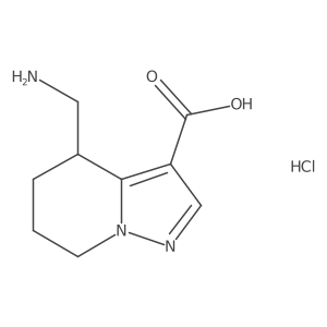 4-(Aminomethyl)-4,5,6,7-tetrahydropyrazolo[1,5-a]pyridine-3-carboxylic acid;hydrochloride Structure