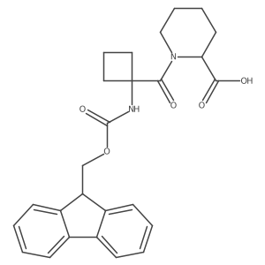 (2R)-1-[1-({[(9H-fluoren-9-yl)methoxy]carbonyl}amino)cyclobutanecarbonyl]piperidine-2-carboxylic acid结构式