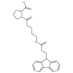 (2S)-1-{2-[2-({[(9H-fluoren-9-yl)methoxy]carbonyl}amino)ethoxy]acetyl}pyrrolidine-2-carboxylic acid结构式