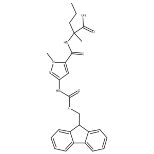 2-{[3-({[(9H-fluoren-9-yl)methoxy]carbonyl}amino)-1-methyl-1H-pyrazol-5-yl]formamido}-2-methylpentanoic acid结构式