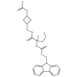 2-(3-{[2-({[(9H-fluoren-9-yl)methoxy]carbonyl}amino)-2-(methoxymethyl)propanamido]methyl}cyclobutyl)acetic acid Structure