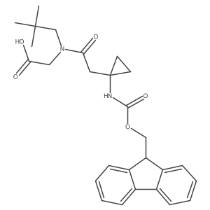 2-[N-(2,2-dimethylpropyl)-2-[1-({[(9H-fluoren-9-yl)methoxy]carbonyl}amino)cyclopropyl]acetamido]acetic acid结构式