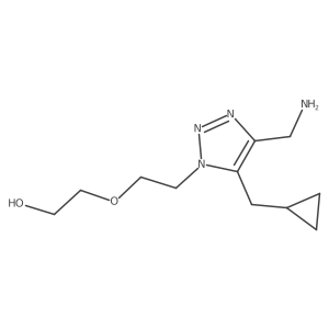 2-{2-[4-(aminomethyl)-5-(cyclopropylmethyl)-1H-1,2,3-triazol-1-yl]ethoxy}ethan-1-ol结构式