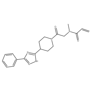 N-Methyl-N-[2-oxo-2-[4-(3-phenyl-1H-1,2,4-triazol-5-yl)piperidin-1-yl]ethyl]prop-2-enamide结构式