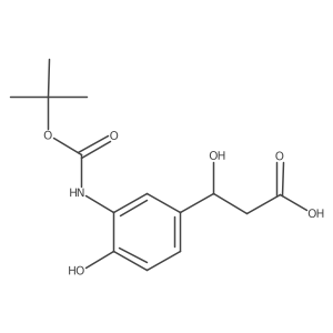 (3R)-3-(3-{[(tert-butoxy)carbonyl]amino}-4-hydroxyphenyl)-3-hydroxypropanoic acid结构式
