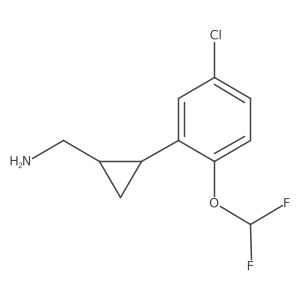 rac-[(1R,2R)-2-[5-chloro-2-(difluoromethoxy)phenyl]cyclopropyl]methanamine结构式