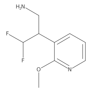 3,3-Difluoro-2-(2-methoxypyridin-3-yl)propan-1-amine结构式