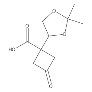 1-(2,2-Dimethyl-1,3-dioxolan-4-yl)-3-oxocyclobutane-1-carboxylic acid结构式