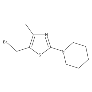 1-[5-(Bromomethyl)-4-methyl-1,3-thiazol-2-yl]piperidine结构式