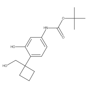 tert-butyl N-{3-hydroxy-4-[1-(hydroxymethyl)cyclobutyl]phenyl}carbamate结构式