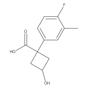 1-(4-Fluoro-3-methylphenyl)-3-hydroxycyclobutane-1-carboxylic acid结构式