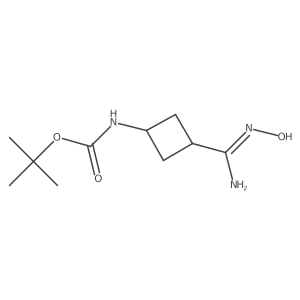 tert-Butyl (3-(N-hydroxycarbamimidoyl)cyclobutyl)carbamate Structure