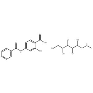 (2R,3R,4R,5S)-6-(methylamino)hexane-1,2,3,4,5-pentol; 4-benzamido-2-hydroxybenzoic acid结构式