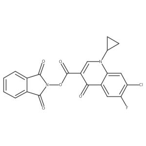 1,3-dioxo-2,3-dihydro-1H-isoindol-2-yl 7-chloro-1-cyclopropyl-6-fluoro-4-oxo-1,4-dihydroquinoline-3-carboxylate结构式