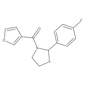 2-(4-Fluorophenyl)-3-(furan-3-carbonyl)-1,3-thiazolidine Structure