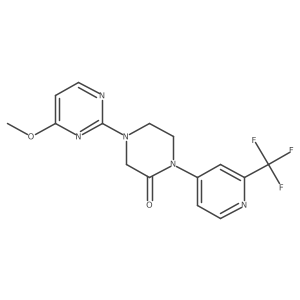 4-(4-Methoxypyrimidin-2-yl)-1-[2-(trifluoromethyl)pyridin-4-yl]piperazin-2-one结构式