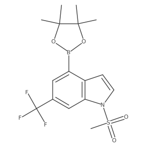 1-(Mmethylsulfonyl)-4-(4,4,5,5-tetramethyl-1,3,2-dioxaborolan-2-yl)-6-(trifluoromethyl)-1H-indole Structure