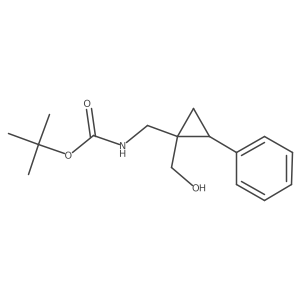 tert-butyl N-{[1-(hydroxymethyl)-2-phenylcyclopropyl]methyl}carbamate结构式