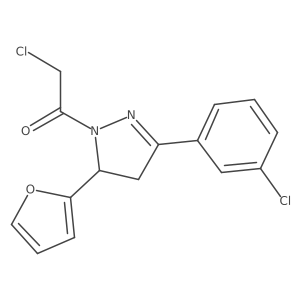 2-chloro-1-[3-(3-chlorophenyl)-5-(furan-2-yl)-4,5-dihydro-1H-pyrazol-1-yl]ethan-1-one结构式