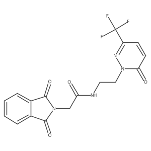 2-(1,3-dioxo-2,3-dihydro-1H-isoindol-2-yl)-N-{2-[6-oxo-3-(trifluoromethyl)-1,6-dihydropyridazin-1-yl]ethyl}acetamide结构式