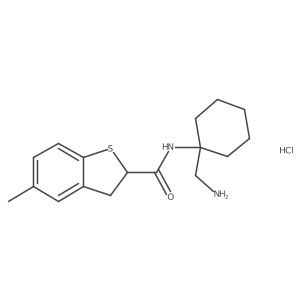 (S)-N-(1-(Aminomethyl)cyclohexyl)-5-methyl-2,3-dihydrobenzo[b]thiophene-2-carboxamide hydrochloride Structure