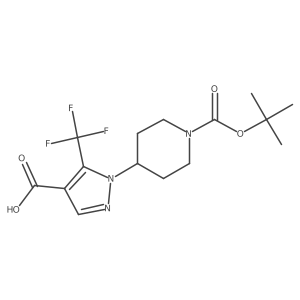 1-{1-[(tert-butoxy)carbonyl]piperidin-4-yl}-5-(trifluoromethyl)-1H-pyrazole-4-carboxylic acid Structure