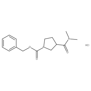 Benzyl 3-(dimethylcarbamoyl)pyrrolidine-1-carboxylate hydrochloride结构式