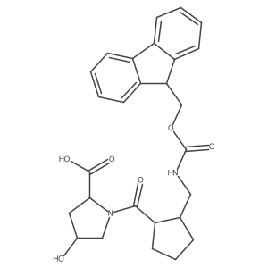 (2R,4R)-1-{2-[({[(9H-fluoren-9-yl)methoxy]carbonyl}amino)methyl]cyclopentanecarbonyl}-4-hydroxypyrrolidine-2-carboxylic acid Structure