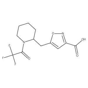 5-{[1-(2,2,2-Trifluoroacetyl)piperidin-2-yl]methyl}-1,2-oxazole-3-carboxylic acid结构式