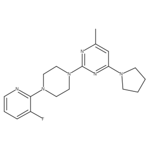 2-[4-(3-Fluoropyridin-2-yl)piperazin-1-yl]-4-methyl-6-(pyrrolidin-1-yl)pyrimidine结构式