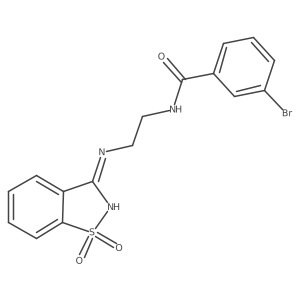 3-bromo-N-[2-[(1,1-dioxo-1,2-benzothiazol-3-yl)amino]ethyl]benzamide Structure
