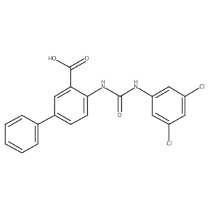 4-[3-(3,5-Dichloro-phenyl)-ureido]-biphenyl-3-carboxylic acid结构式