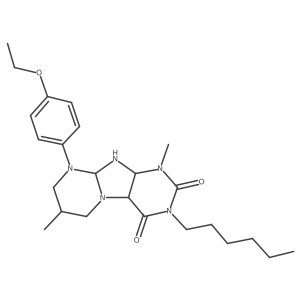 9-(4-ethoxyphenyl)-3-hexyl-1,7-dimethyl-6,7,8,9a,10,10a-hexahydro-4aH-purino[7,8-a]pyrimidine-2,4-dione Structure