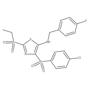 4-[(4-chlorophenyl)sulfonyl]-2-(ethylsulfonyl)-N-(4-fluorobenzyl)-1,3-thiazol-5-amine Structure