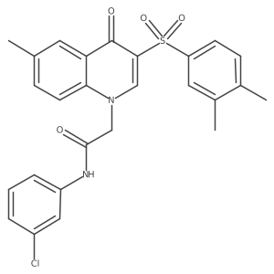 N-(3-chlorophenyl)-2-(3-((3,4-dimethylphenyl)sulfonyl)-6-methyl-4-oxoquinolin-1(4H)-yl)acetamide Structure
