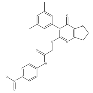 2-((3-(3,5-dimethylphenyl)-4-oxo-3,4,6,7-tetrahydrothieno[3,2-d]pyrimidin-2-yl)thio)-N-(4-nitrophenyl)acetamide Structure