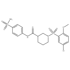 1-[(5-chloro-2-methoxyphenyl)sulfonyl]-N-(4-sulfamoylphenyl)piperidine-3-carboxamide结构式